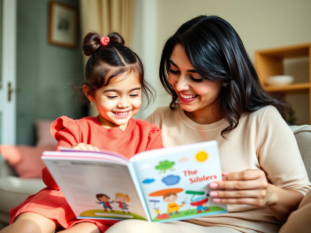 Madre e hija leyendo juntas